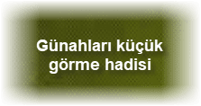 Gunahlari kucuk gorme hadisi