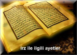 Irz ile ilgili ayetler