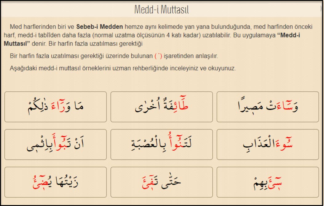 Medd i muttasıl nedir Örnekler