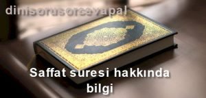 Saffat suresi hakkinda bilgi