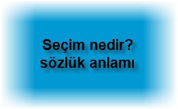 Secim nedir sozluk anlami