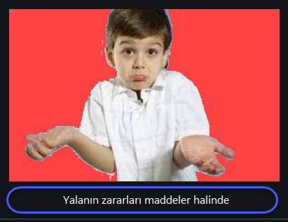 yalanın zararları maddeler halinde