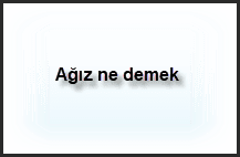 Agiz ne demek