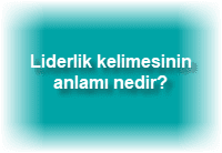 Liderlik kelimesinin anlami nedir