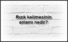 Rizik kelimesinin anlami nedir