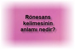 Ronesans kelimesinin anlami nedir