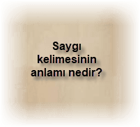 Saygi kelimesinin anlami nedir