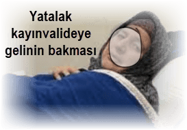 Yatalak kayinvalideye gelinin bakmasi