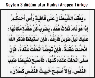 Seytan 3 dugum atar Hadisi Arapca Turkce